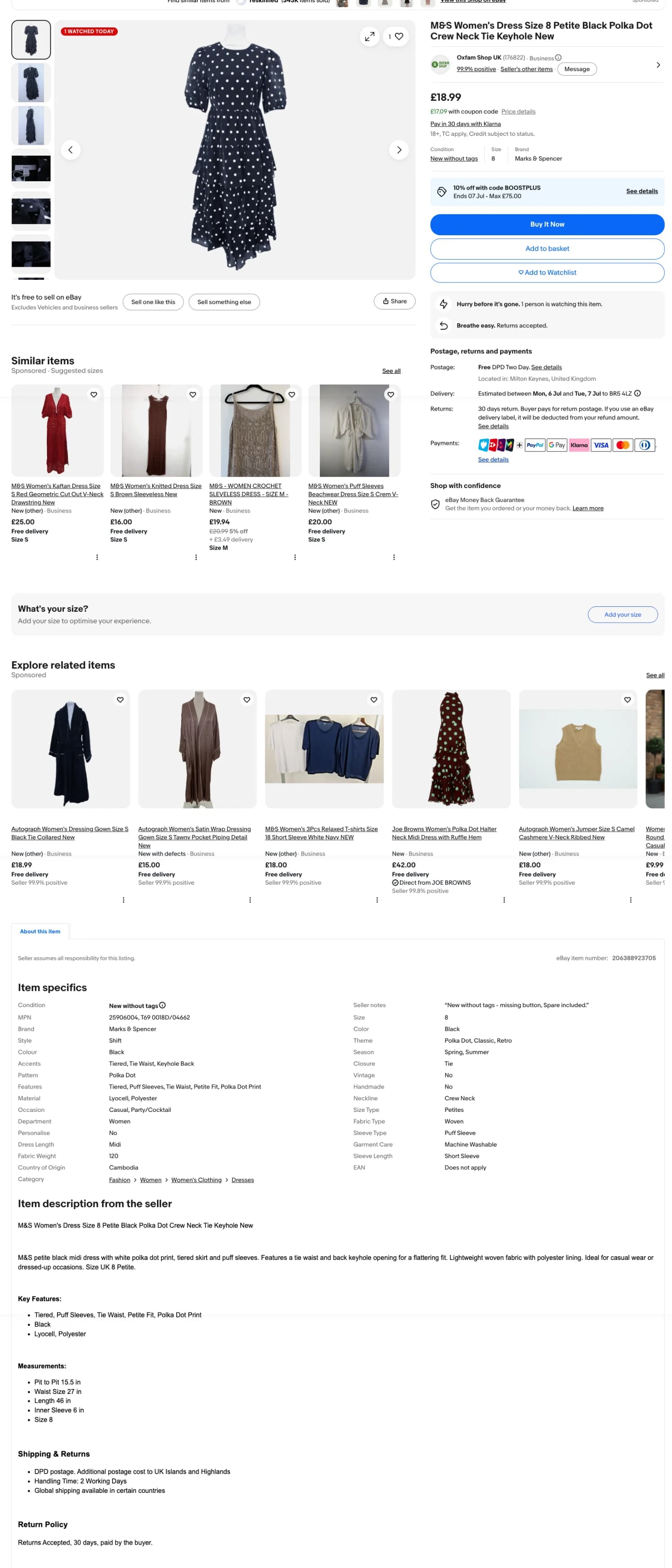 Studio-style imagery, a structured search-optimised title, and full attribute coverage that drives buyer confidence and price lifting both ASP and STR.